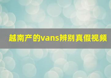 越南产的vans辨别真假视频