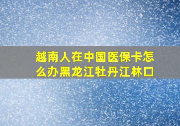 越南人在中国医保卡怎么办黑龙江牡丹江林口