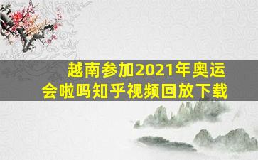 越南参加2021年奥运会啦吗知乎视频回放下载