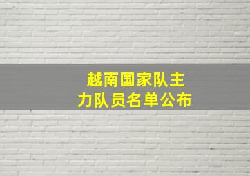 越南国家队主力队员名单公布