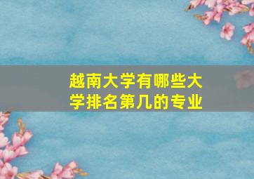 越南大学有哪些大学排名第几的专业