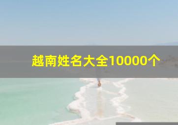 越南姓名大全10000个