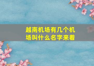 越南机场有几个机场叫什么名字来着