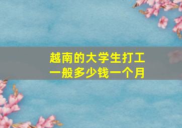 越南的大学生打工一般多少钱一个月