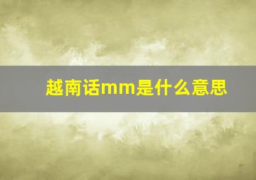 越南话mm是什么意思