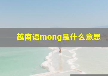 越南语mong是什么意思