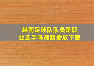 越南足球队队员是职业选手吗视频播放下载