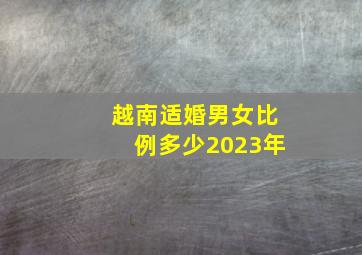 越南适婚男女比例多少2023年