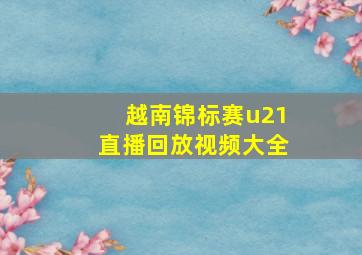 越南锦标赛u21直播回放视频大全