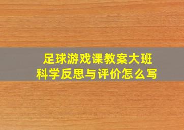 足球游戏课教案大班科学反思与评价怎么写