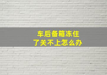 车后备箱冻住了关不上怎么办