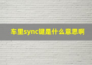 车里sync键是什么意思啊