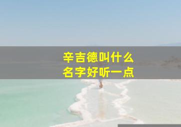 辛吉德叫什么名字好听一点