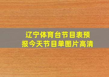 辽宁体育台节目表预报今天节目单图片高清