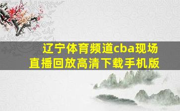 辽宁体育频道cba现场直播回放高清下载手机版