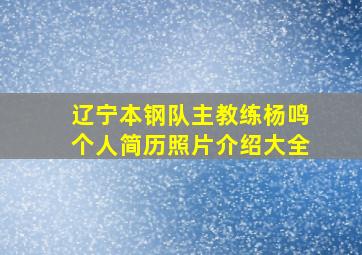 辽宁本钢队主教练杨鸣个人简历照片介绍大全