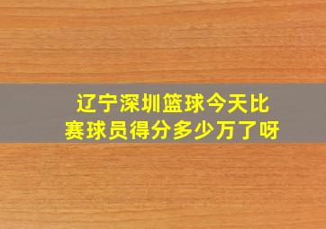 辽宁深圳篮球今天比赛球员得分多少万了呀