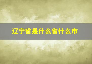 辽宁省是什么省什么市