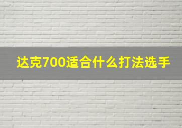 达克700适合什么打法选手