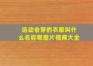 运动会穿的衣服叫什么名称呢图片视频大全