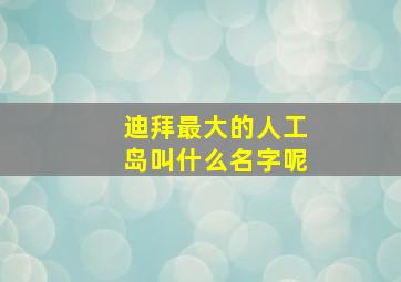 迪拜最大的人工岛叫什么名字呢