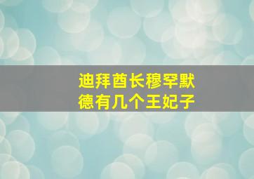 迪拜酋长穆罕默德有几个王妃子