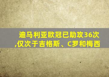 迪马利亚欧冠已助攻36次,仅次于吉格斯、C罗和梅西