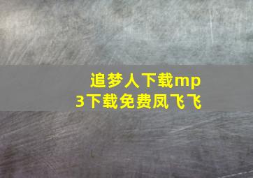 追梦人下载mp3下载免费凤飞飞