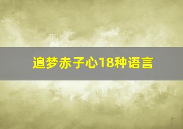 追梦赤子心18种语言