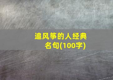 追风筝的人经典名句(100字)