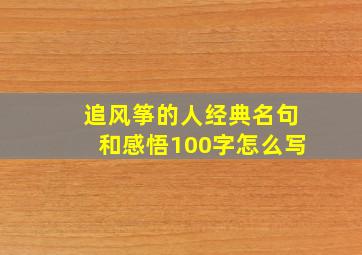 追风筝的人经典名句和感悟100字怎么写