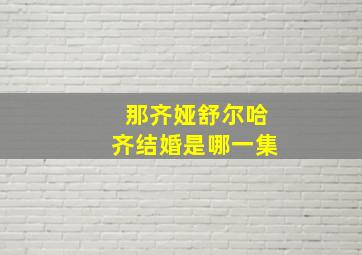 那齐娅舒尔哈齐结婚是哪一集