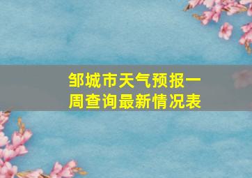 邹城市天气预报一周查询最新情况表