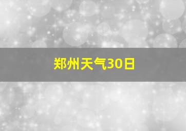 郑州天气30日