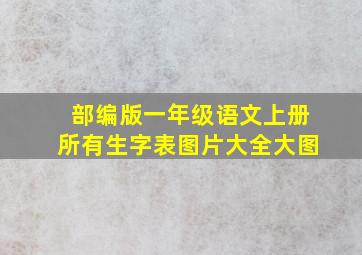 部编版一年级语文上册所有生字表图片大全大图