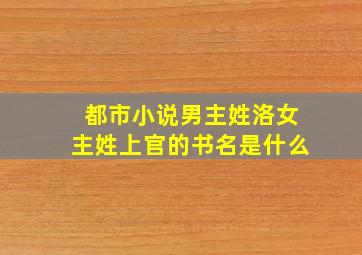 都市小说男主姓洛女主姓上官的书名是什么