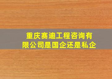 重庆赛迪工程咨询有限公司是国企还是私企