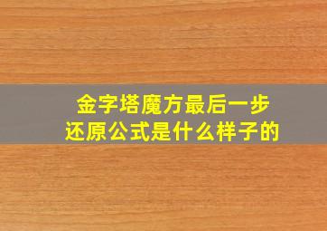 金字塔魔方最后一步还原公式是什么样子的