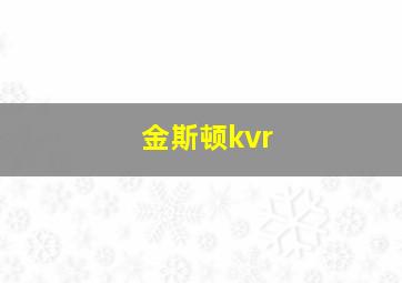 金斯顿kvr