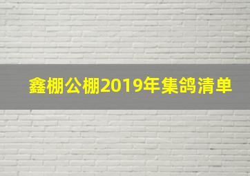 鑫棚公棚2019年集鸽清单