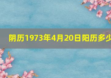 阴历1973年4月20日阳历多少