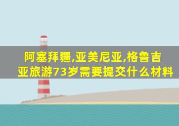 阿塞拜疆,亚美尼亚,格鲁吉亚旅游73岁需要提交什么材料