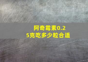 阿奇霉素0.25克吃多少粒合适