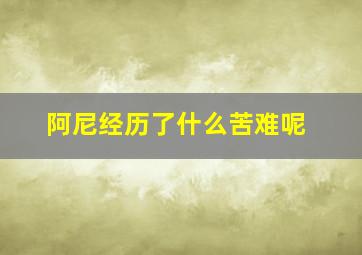 阿尼经历了什么苦难呢