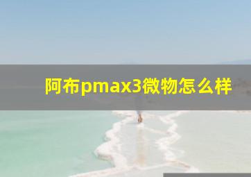 阿布pmax3微物怎么样