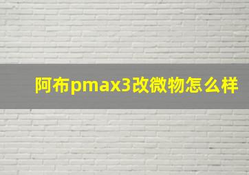 阿布pmax3改微物怎么样