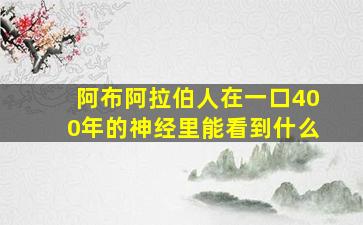 阿布阿拉伯人在一口400年的神经里能看到什么