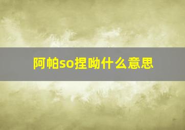 阿帕so捏呦什么意思