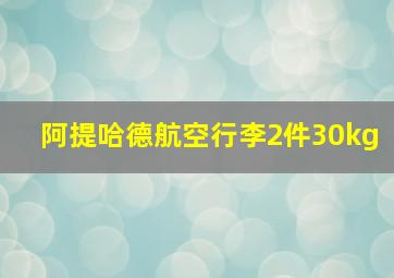 阿提哈德航空行李2件30kg