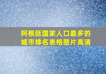 阿根廷国家人口最多的城市排名表格图片高清